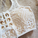 Lace cutout bikini