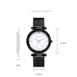 Elegant Temperament Simple Quartz Ladies Metal Mesh Strap Watch