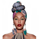 Fashion African Headscarves And Earrings 2 Pieces Of Women's African Clothing Headwear Headbands