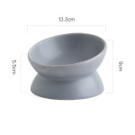 Pet Oblique Mouth High Foot Protection Cervical Vertebra Ceramic Bowl