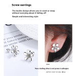 Women's Five Petal Flower Bud Thread Minimalist Personality All-match Temperament Earrings