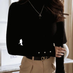 Women's New Pile High Collar Pullover With Bottom Sweater