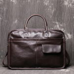 Men's Leather One Shoulder Crossbody Large Capacity Portable Briefcase