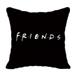 Black Letter Peach Skin Printed Pillow Cover