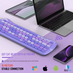 Wireless Cute Computer Bluetooth Keyboard With Typewriter Round Keycap For PC