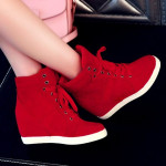 High-top Women's Platform Shoes With Lace-up Front Canvas Sneakers