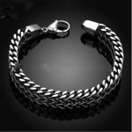 Titanium Steel Bracelet Male Stainless Steel Double Row Front And Back