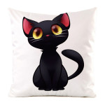 Black Cat Silk Home Decoration Sofa Cushion Pillow Cover