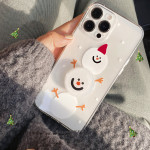 Christmas Snowman Mobile Phone Case Transparent Bracket