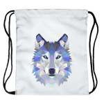 Colorful Wolf Head Digital Printed Drawstring Pocket European And American Style Drawstring Double-shoulder Backpack