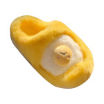 Fashionable Yellow Plush Cotton Slippers For Women