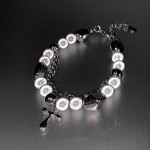 Multi Panel Reflective Pearl Bracelet