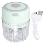 Mini Electric Garlic Chopper Large Capacity Powerful Motor 304 Stainless Steel Food Processor 250ml Green 