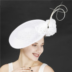 Headdress Bride Beige Top Hat Imitation Linen Headband Hairpin Dual-use