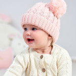 Solid Color Twisted Woolen Yarn Double Ball Children's Hat