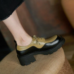 Thick-soled British Retro Lace-up Small Leather Shoes Women's Trend