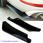 Pair Car Universal Black Rear Bumper Lip Diffuser Splitter Canard Protector US