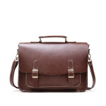 New Business Crazy Horse PU Briefcase Men's Horizontal Retro