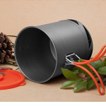 XK6 Heat-collecting Camping Single Pot, Energy-saving Camping Pot Set For Single 1-2 People