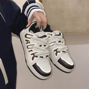 Retro Color Matching Flat Sneakers Sports And Leisure