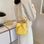 Bowknot Bucket Simple One Shoulder Handbag Fashion