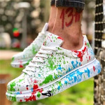 Graffiti White Shoes For Men And Women Casual