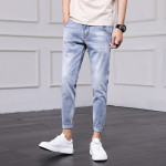 Fashion Men's Jeans Nine Part Simple Casual Men's Trousers