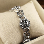 Men's Fashion Metal Round Skull Bracelet