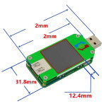 USB 2.0 Color Screen Tester Voltage Ammeter Thermometer UM24C With Bluetooth Communication Board