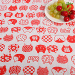 Cat Head Printing Handmade Linseed Cotton DIY Tablecloth Door Curtain Pillow Background Fabric