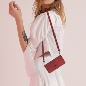 Leather Case Skin Frosted Striped Card Wallet Crossbody Rope
