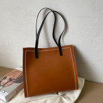 Large Capacity Shoulder Solid Color Tote Simple Tote Bag