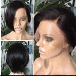 Wig Headgear Bob Wigs Real Hair Semi-woven Short Straight Hair