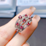 Jewelry Natural Magnesium Aluminum Garnet Ring Female Accessories