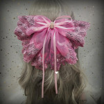 Japanese Soft Girl Lolita Sweet Bow Hairpin Ponytail Hairpin Female Top Clip Headdress