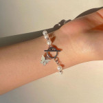 Temperament Simple Retro Super Fairy Butterfly Pendant Pearl Bracelet