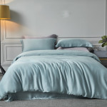 Tencel Double-sided Pure Blue Fine Tencel Simple Silky Smooth Bed Products