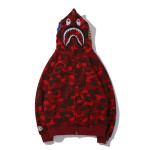 New Shark Head 3D Digital Printing Zipper Casual Hooded Coat