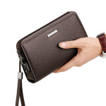 Men's Genuine Leather Combination Lock Clutch