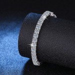 Platinum Silver Plated Moissanite Bracelet Full Row