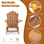 TALE Folding Adirondack Chair With Pullout Ottoman With Cup Holder, Oaversized, Poly Lumber, For Patio Deck Garden, Backyard Furniture, Easy To Install,.Banned From Selling On Amazon