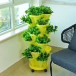 Balcony 6-layer Three-dimensional Basin Combination Plastic Flowerpot