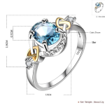 Ladies Wedding Ring S 925 Sterling Silver Ladies Fine Jewelry Blue Oval Ring Bridal Engagement Party Bijoux Femme R542