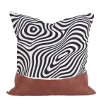 Nordic Pu Leather Geometric Stitching Pillow Cover