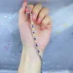 925 Silver Inlaid Natural Sapphire Women's Bracelet Color Treasure Hand Accessories