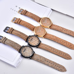 Cork Grain Couple Watch Fashion Casual Wood Grain Watch