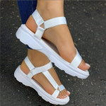 Rainbow color velcro flat sandals for women