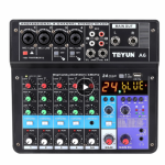 Professional 6-channel Mixer Live Sound Card All-in-one Multi-function Mobile Phone Computer Effect Device