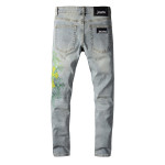 High Street Print Light Blue Cross Jeans