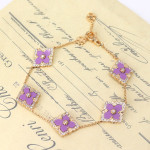 Women's Fashion Five Flower And Diamond Clover Bracelet